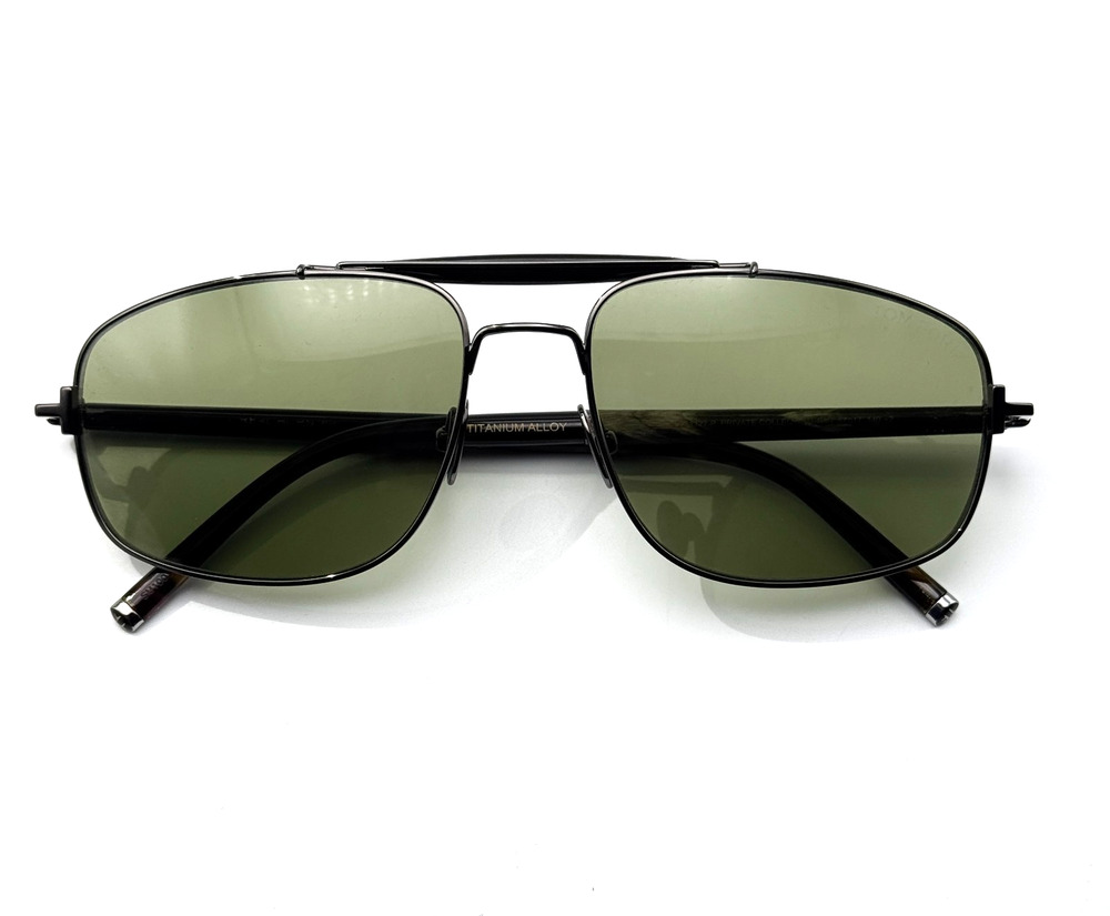 Tom Ford Sunglasses FT1127-P 08N Private Collection Gunmetal w/ Green Lens 57mm